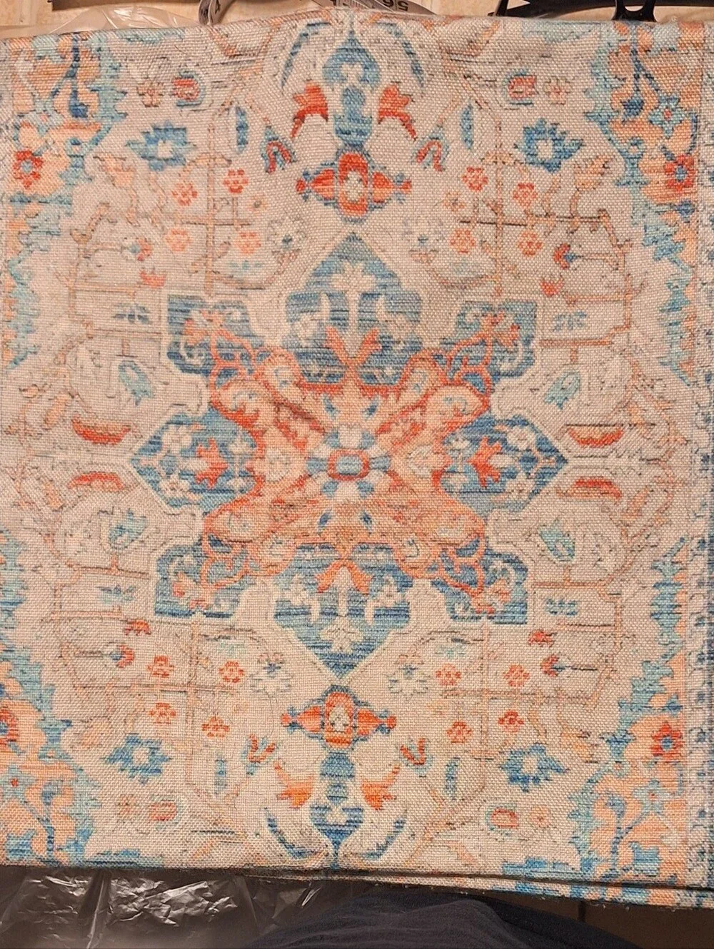 Set of‎ 2 Persian Medallion Pillow Covers 16x16 Blue Terracotta Cream
